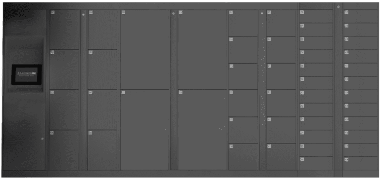 E-locker with multiple storage sizes
