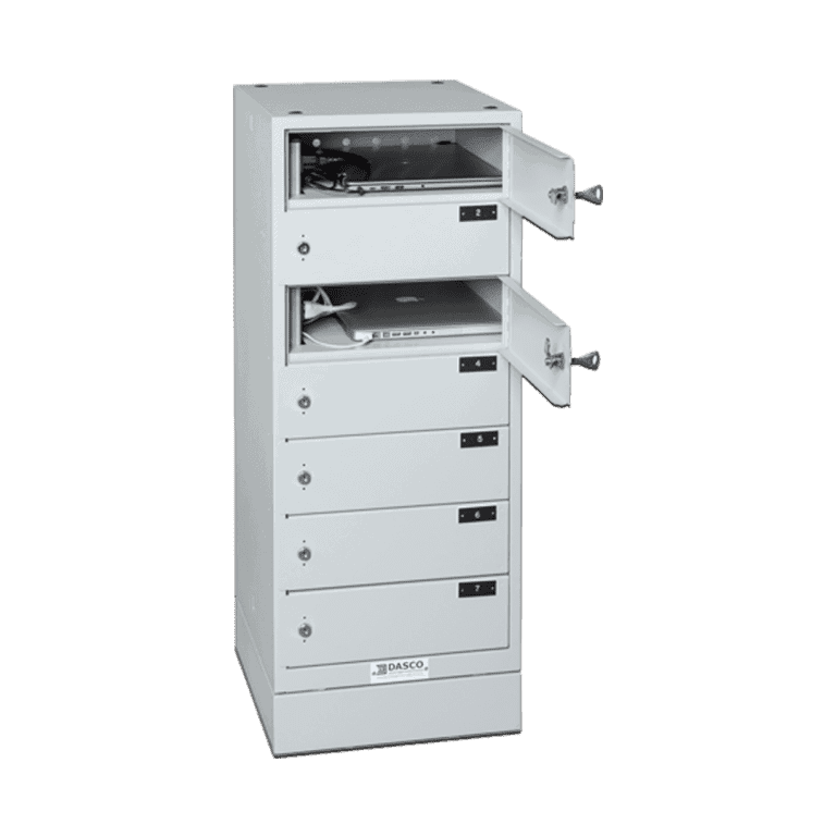 7-capacity powered laptop storage cabinet